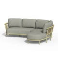 Zestaw wypoczynkowy Tierra Outdoor Fresca Lounge Set Organic Complete Right w kolorze Olive Green z poduszkami Grey Stone – eleganckie meble ogrodowe premium.