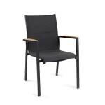 Tierra Outdoor Foxx – Krzesło Ogrodowe Teakowe Sztaplowane Charcoal